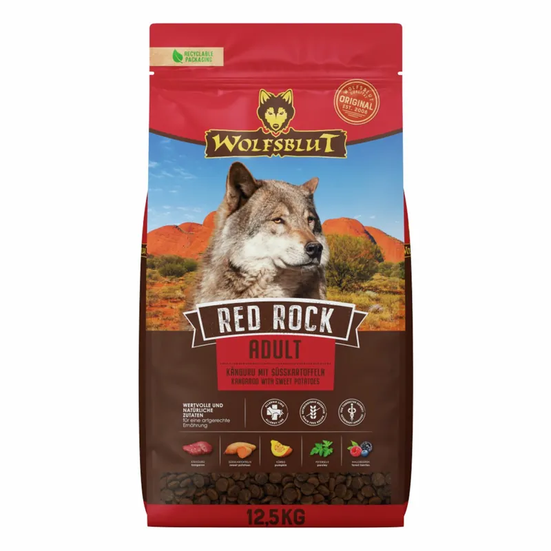 Sparpaket WOLFSBLUT Red Rock Kängurufleisch mit Süßkartoffeln 2x12,5kg Hundetrockenfutter Jetzt Bestellen